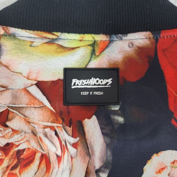 Fresh Hoodz Mens Antique Floral Bomber Jacket - Picture 10 of 14